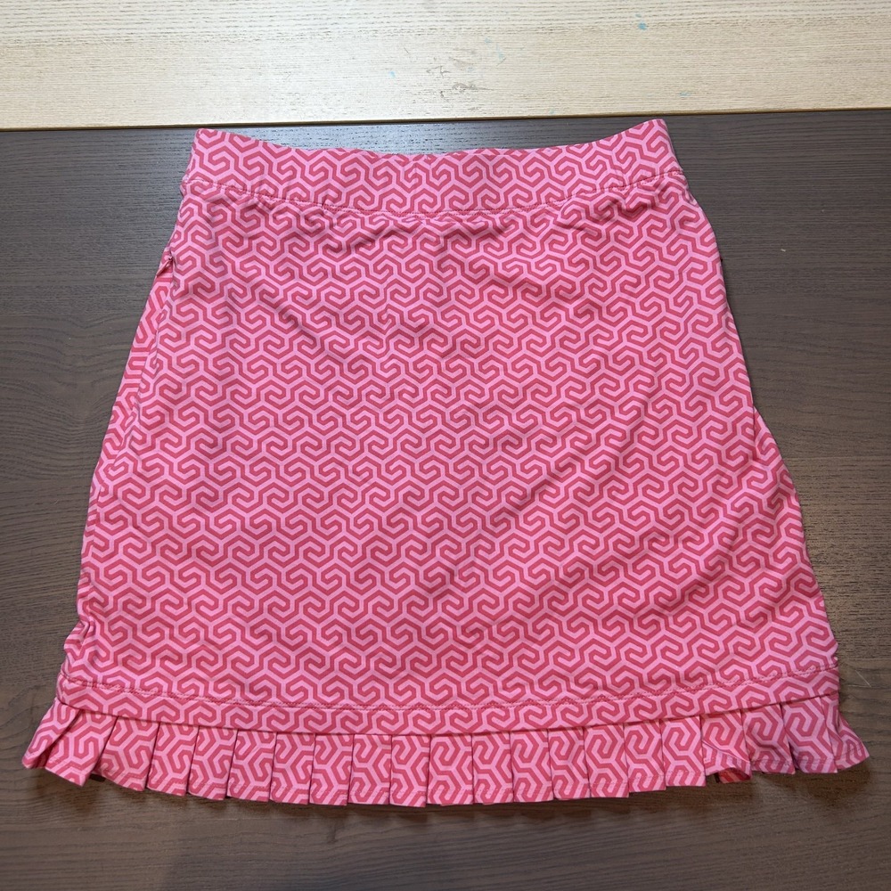 J. Mclaughlin Skort Women XS Zippered Pockets Ruffle Pink
